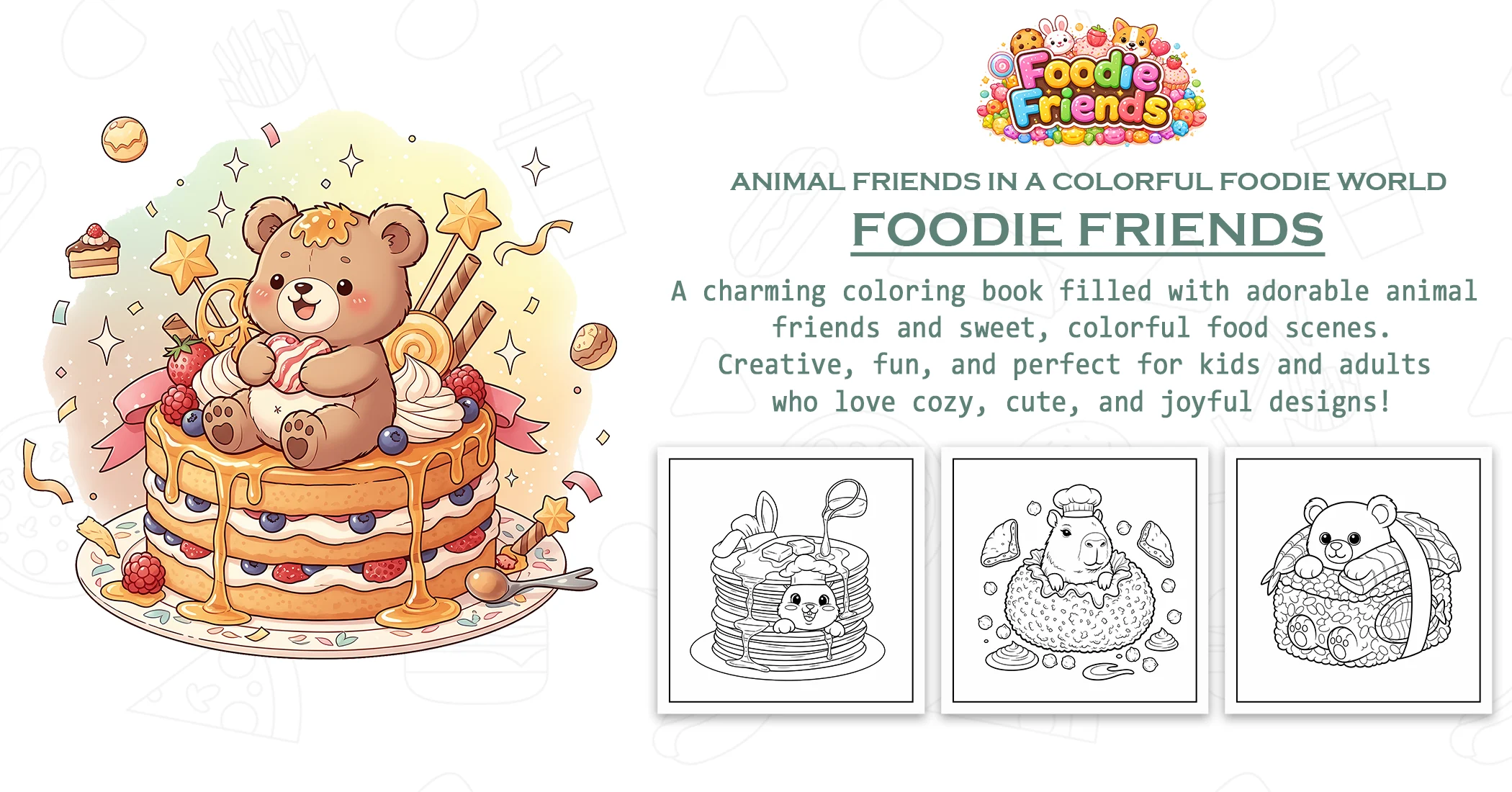 Foodie Friends - (PLR) Coloring Pack