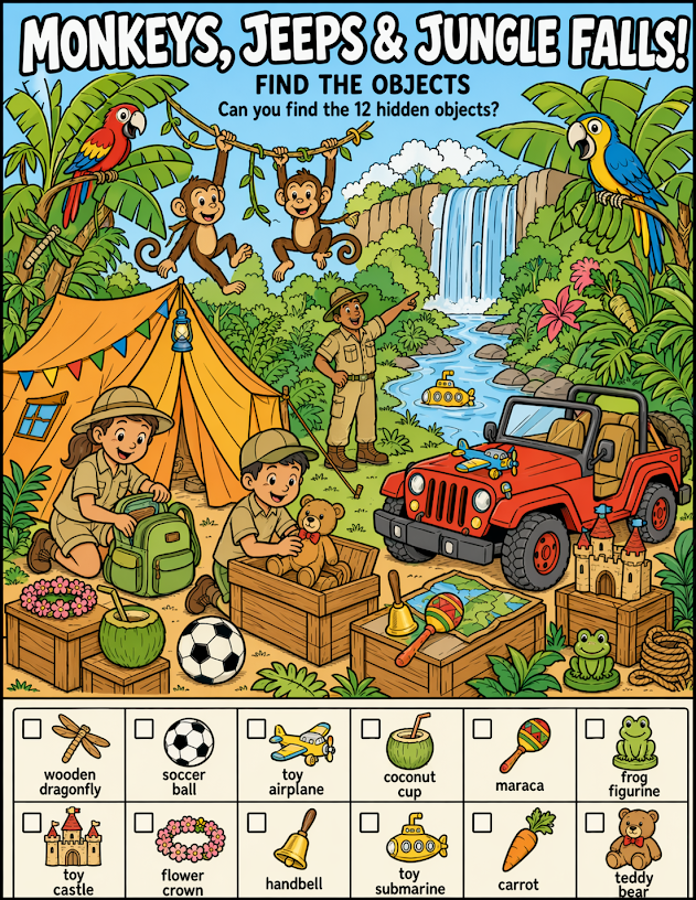 318 Prompts for Children's Hidden Object Coloring Books