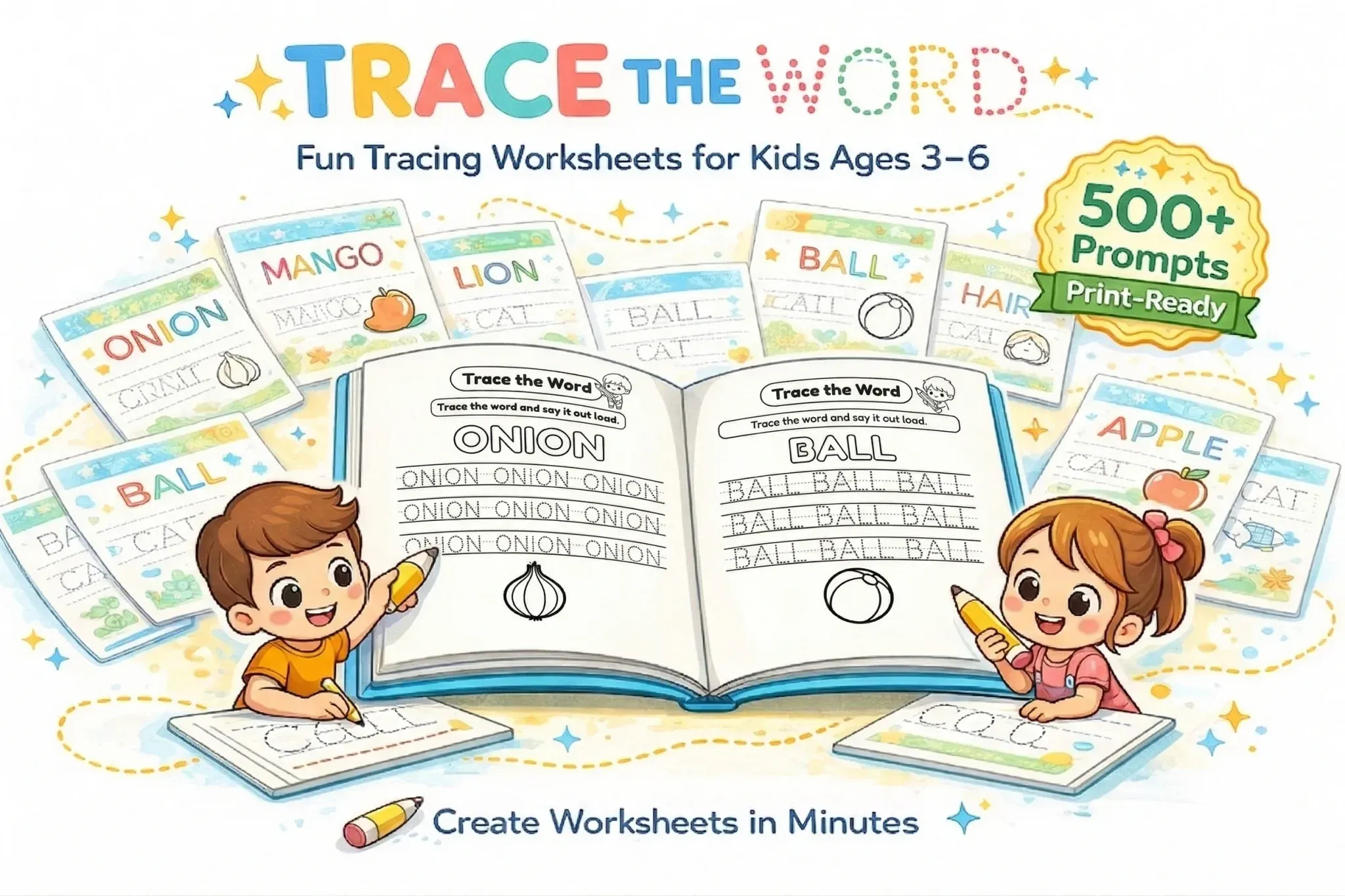 Trace The Word Prompt Pack