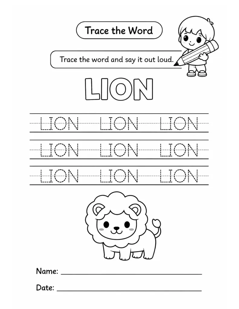 Trace The Word Prompt Pack