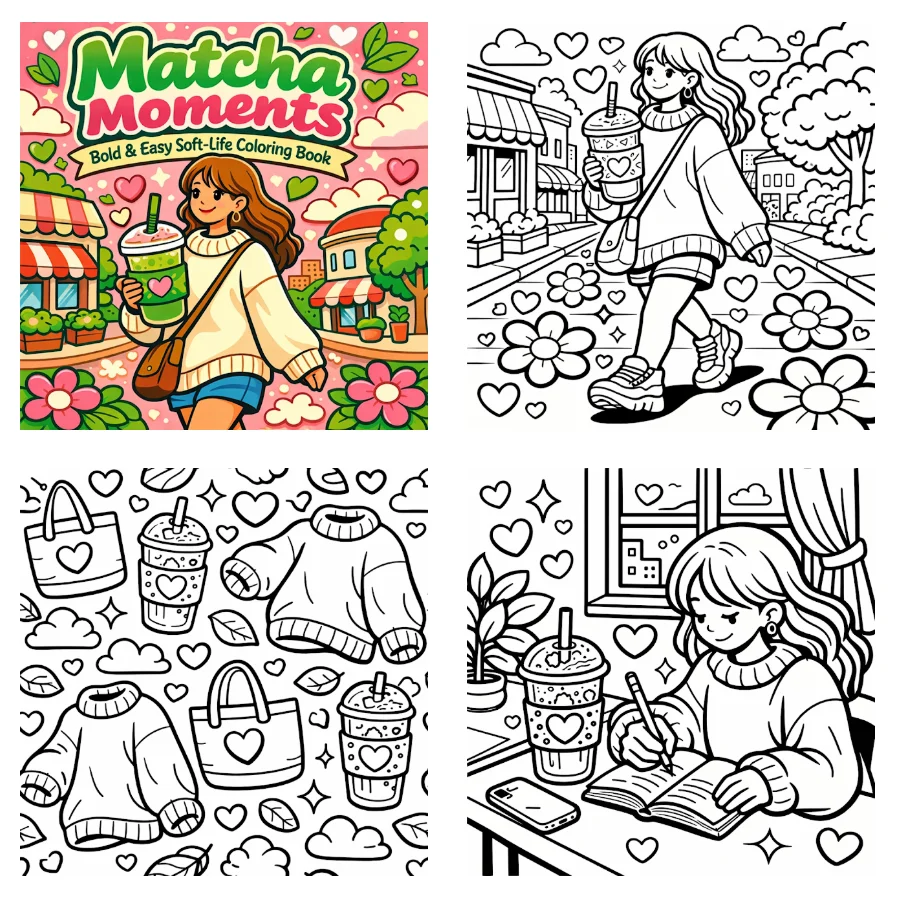 346 Prompts for Cozy Girl Coloring Books