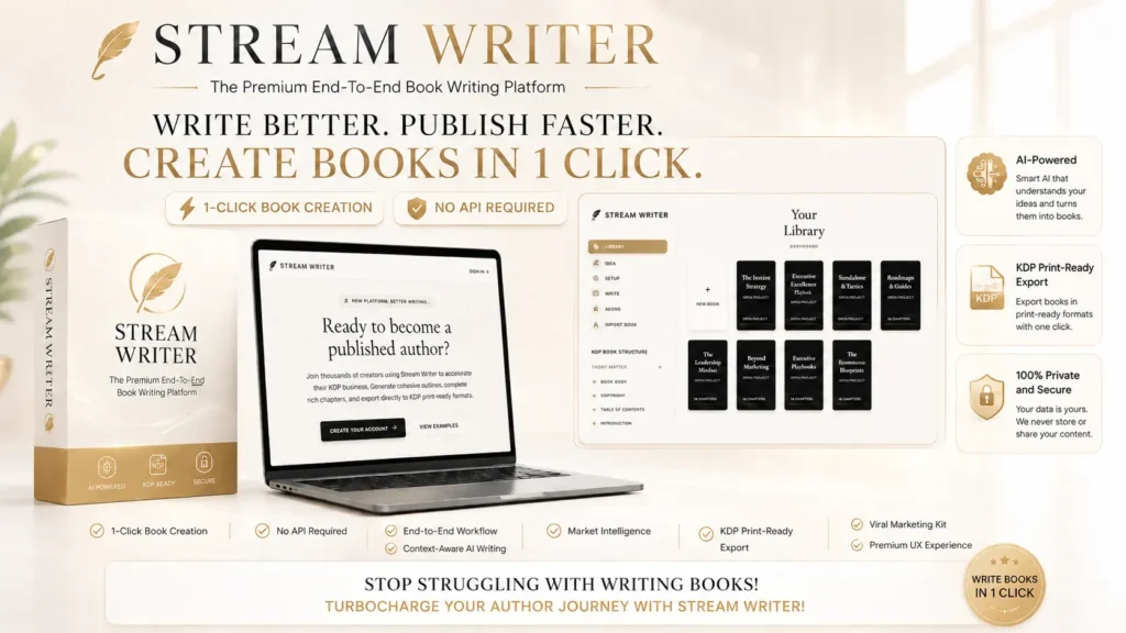 Stream Writer - Create KDP Books In 1 Click