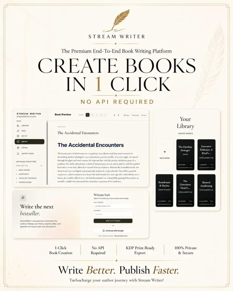 Stream Writer - Create KDP Books In 1 Click