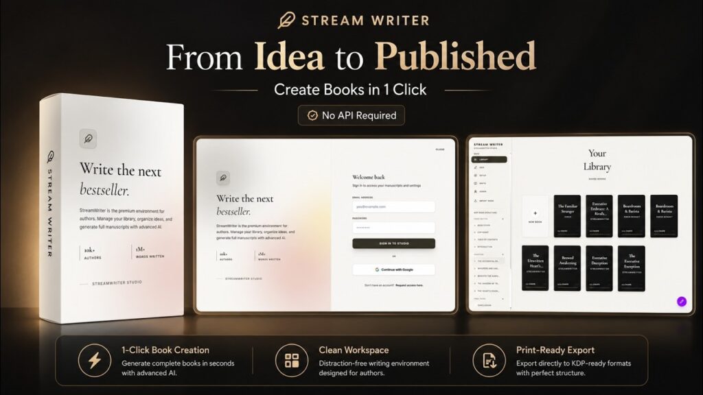 Stream Writer - Create KDP Books In 1 Click