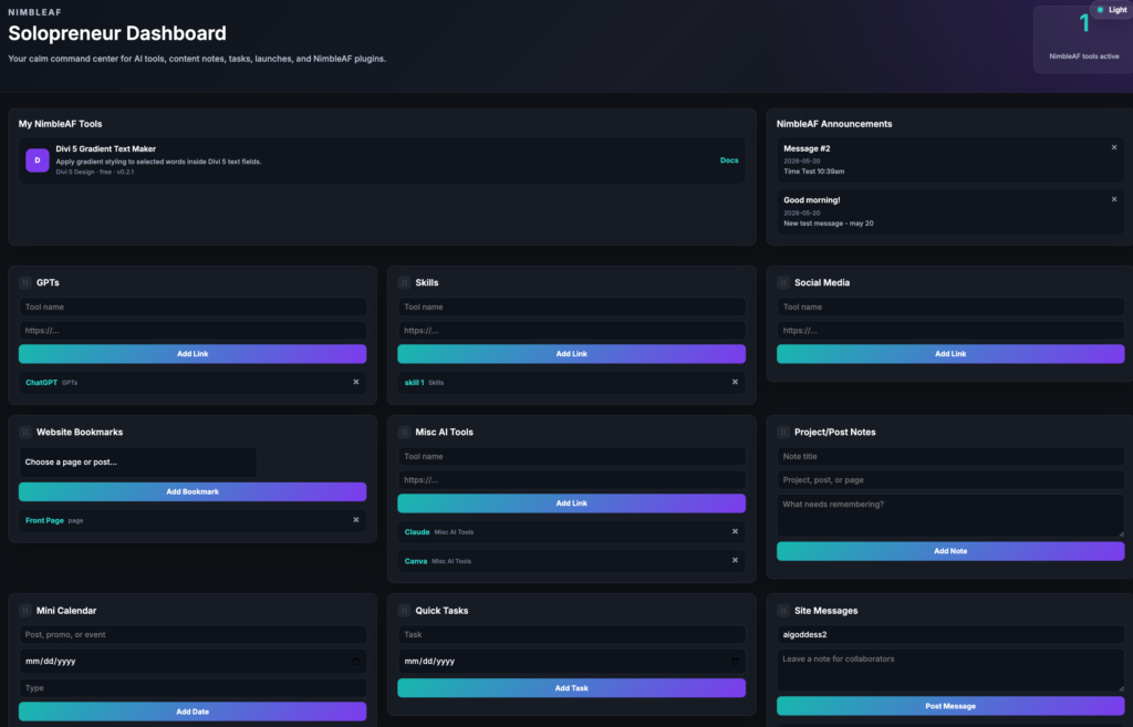 The Solopreneur's Dashboard