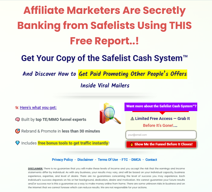 Safelist Cash System: Traffic and Lead Generator