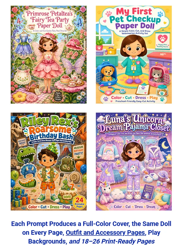336 Prompts for Color and Cut Paper Dolls
