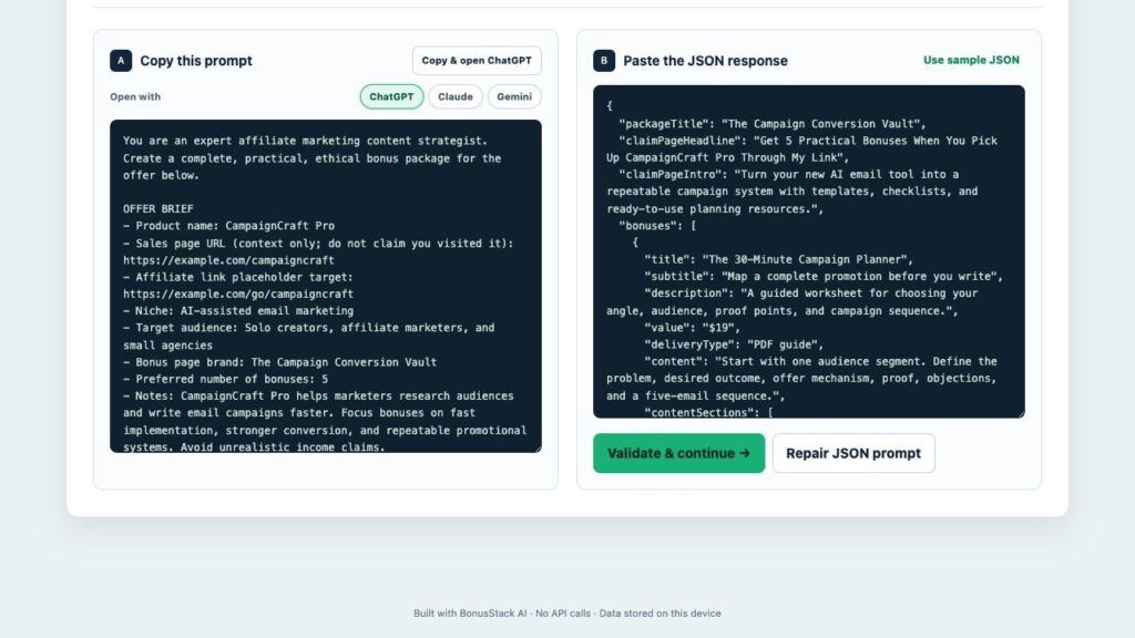 Bonus Stack AI - Complete Bonus stacks in MINUTES