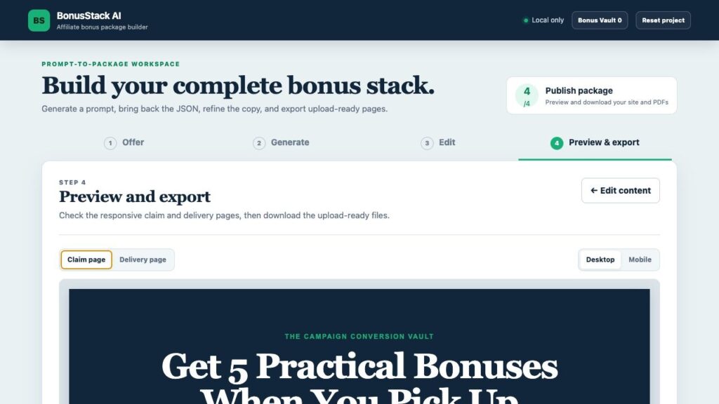 Bonus Stack AI - Complete Bonus stacks in MINUTES