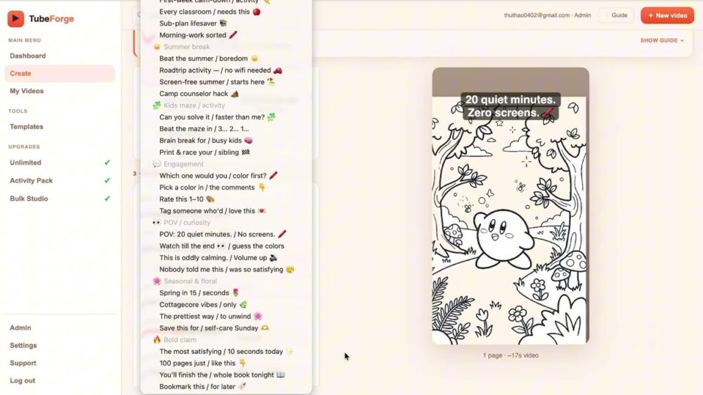 TubeForge - Turn KDP Pages Into Scroll-Stopping Videos