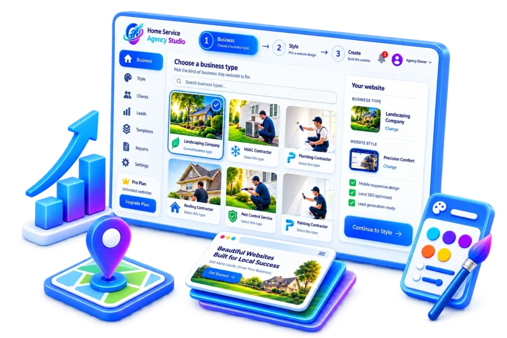 Home Service Agency Studio - DFY Local Website Agency Solution