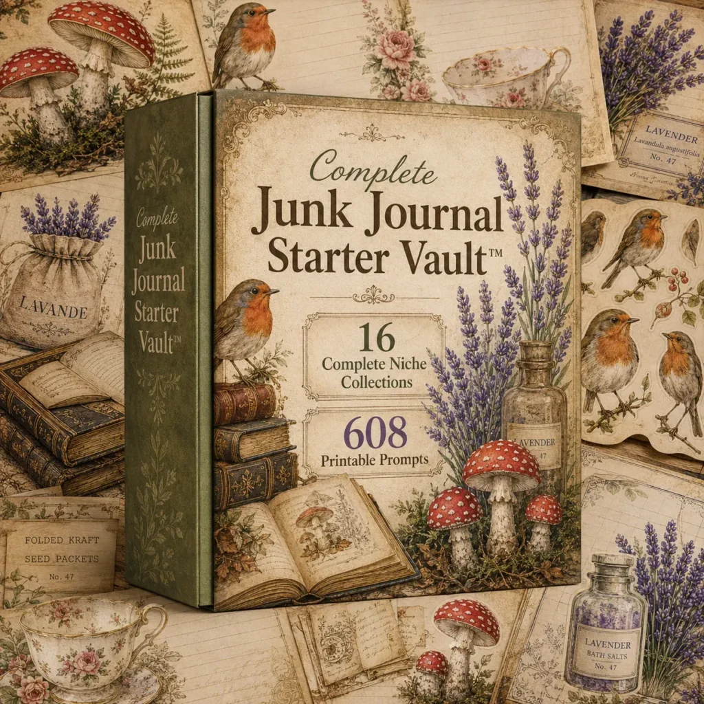 608 Junk Journal Printable Prompts Starter Vault