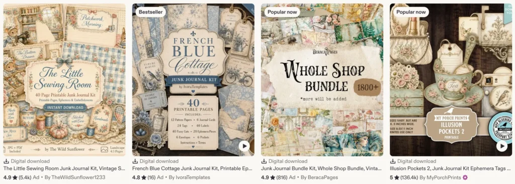 608 Junk Journal Printable Prompts Starter Vault